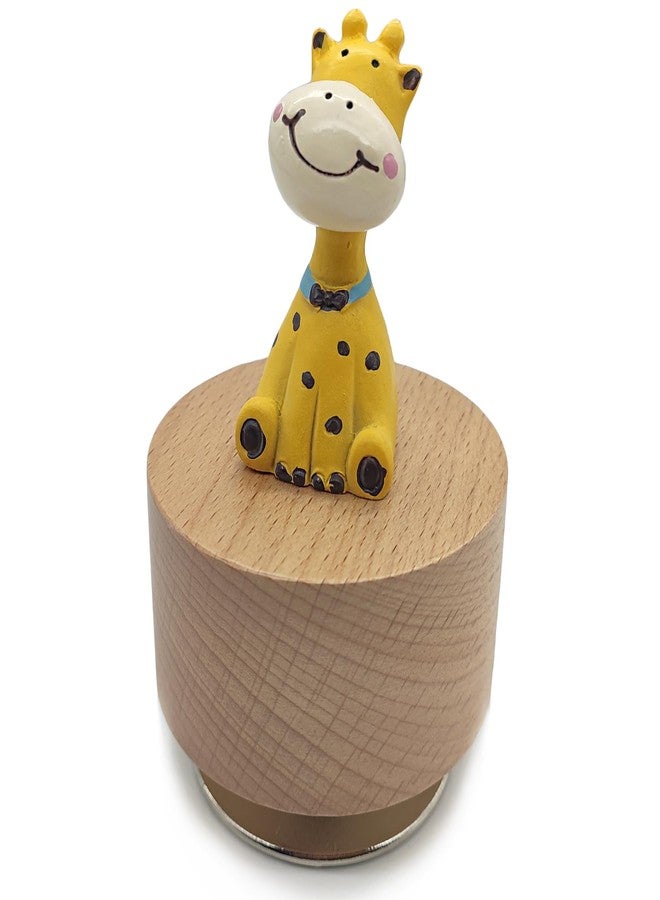 falado Mini Wooden Animal Rotary Music Box with Cute Giraffe Ornament (You are My Sunshine.) - Image 1